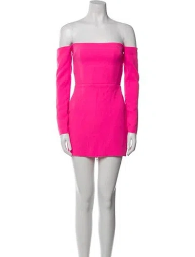 Pre-owned Alex Perry Off-the-shoulder Mini Dress In Pink