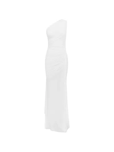 Alex Perry One-shoulder Asymmetric Dress In White