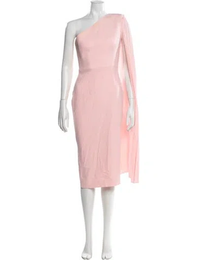 Pre-owned Alex Perry One-shoulder Knee-length Dress In Pink