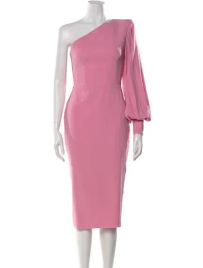 Pre-owned Alex Perry One-shoulder Knee-length Dress In Pink