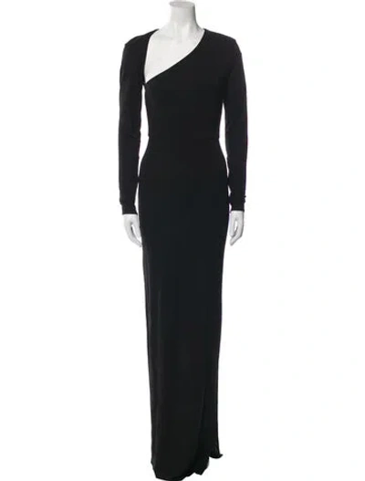 Pre-owned Alex Perry One-shoulder Long Dress In Black