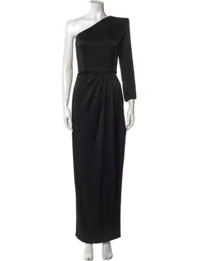 Pre-owned Alex Perry One-shoulder Long Dress In Black