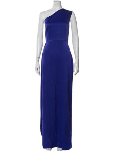 Pre-owned Alex Perry One-shoulder Long Dress In Blue