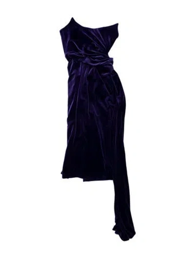 Pre-owned Alex Perry One-shoulder Long Dress In Blue
