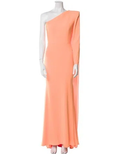 Pre-owned Alex Perry One-shoulder Long Dress In Orange