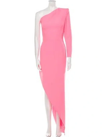 Pre-owned Alex Perry One-shoulder Long Dress In Pink