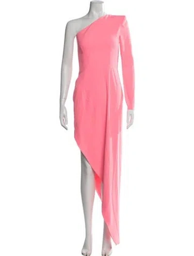 Pre-owned Alex Perry One-shoulder Long Dress In Pink