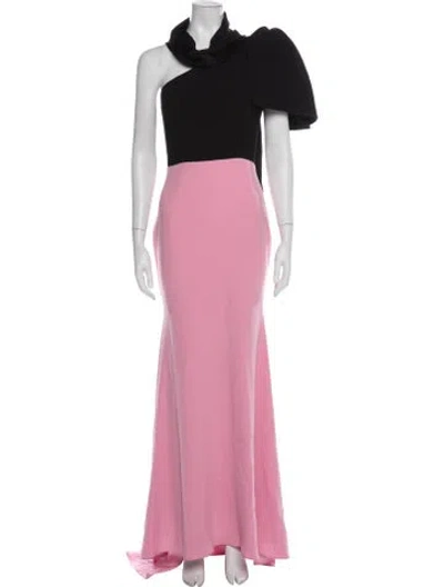 Pre-owned Alex Perry One-shoulder Long Dress In Pink