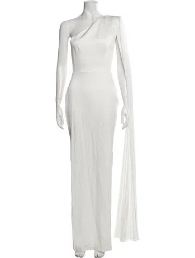 Pre-owned Alex Perry One-shoulder Long Dress In White