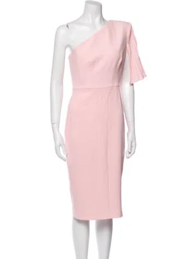 Pre-owned Alex Perry One-shoulder Midi Length Dress In Pink