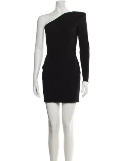 Pre-owned Alex Perry One-shoulder Mini Dress In Black