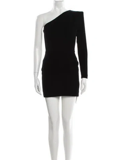 Pre-owned Alex Perry One-shoulder Mini Dress In Black