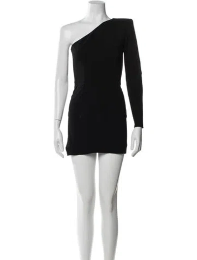 Pre-owned Alex Perry One-shoulder Mini Dress In Black