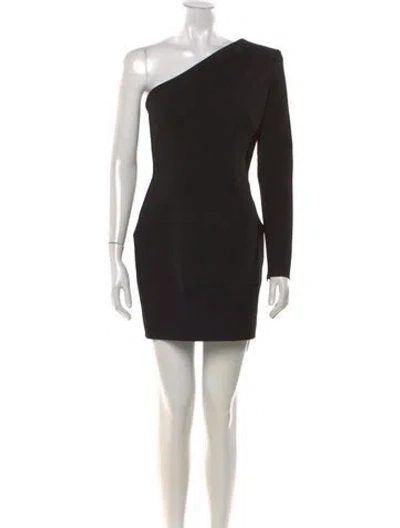 Pre-owned Alex Perry One-shoulder Mini Dress In Black