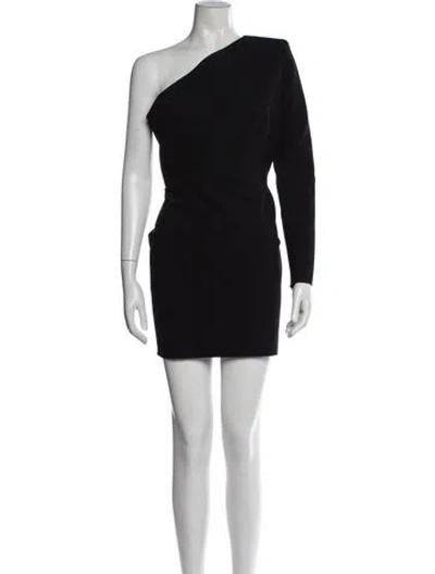 Pre-owned Alex Perry One-shoulder Mini Dress In Black