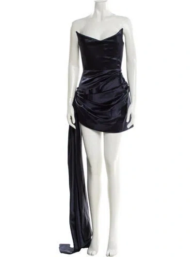 Pre-owned Alex Perry One-shoulder Mini Dress In Blue