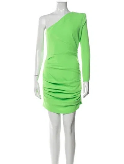Pre-owned Alex Perry One-shoulder Mini Dress In Green
