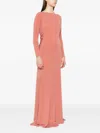 Alex Perry Open-back Long-sleeve Maxi Dress