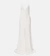 Alex Perry Open-back Satin Crêpe Gown In White