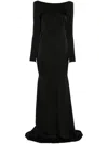 Alex Perry Open-back Satin Gown In Black