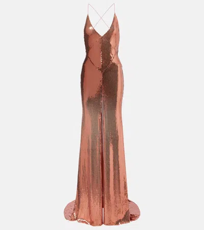 Alex Perry Open-back Sequined Gown