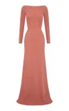 Alex Perry Open-back Twist Crepe Jersey Gown In Pink