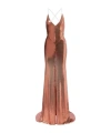 Alex Perry Open-back Sequined Gown In Brown