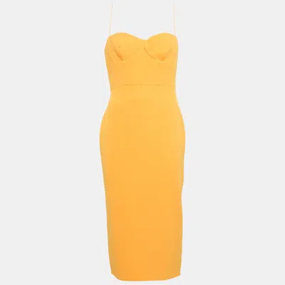 Alex Perry Orange Stretch Crepe Lee Midi Dress In Burgundy