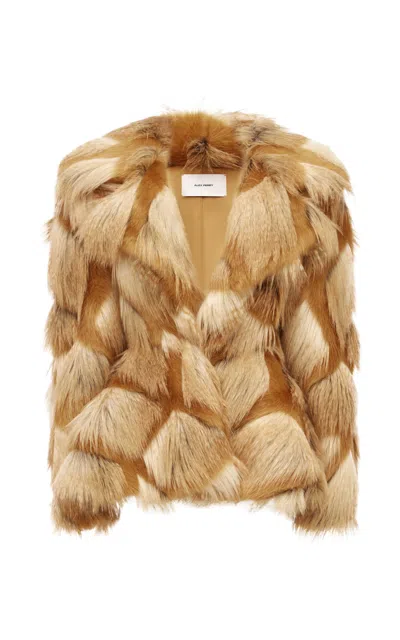 Alex Perry Oversized Contour Faux Fur Jacket