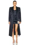 Alex Perry Double-breasted Cotton And Silk-blend Satin Coat In Navy