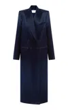 Alex Perry Oversized Duchess Satin Coat In Navy