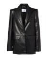 Alex Perry Oversized Leather Blazer In Black