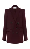 Alex Perry Oversized Wool Suiting Blazer In Burgundy