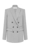 Alex Perry Oversized Wool Suiting Blazer In Grey