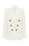 Shop Alex Perry Oversized Wool Suiting Blazer In Off-white