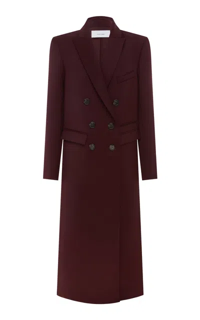 Alex Perry Oversized Wool Suiting Coat In Burgundy