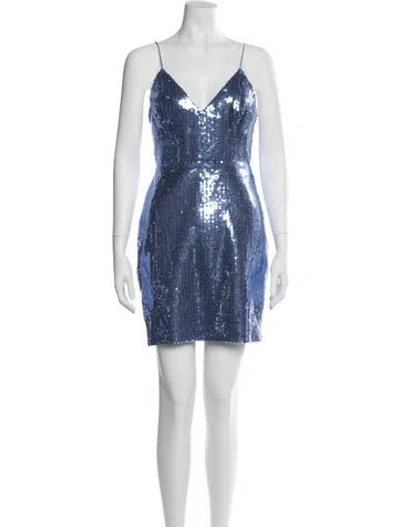 Pre-owned Alex Perry Patterned Mini Dress In Blue