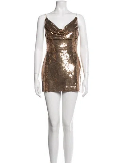 Pre-owned Alex Perry Patterned Mini Dress In Brown
