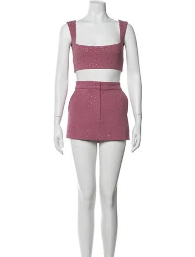 Pre-owned Alex Perry Patterned Skirt Set In Pink