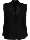 Alex Perry Peak-lapel Padded-shoulder Blazer In Black
