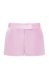 Alex Perry Pintucked Duchess Satin Shorts In Light Pink