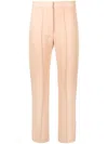 Alex Perry Pleat-detail Straight-leg Trousers In Nude