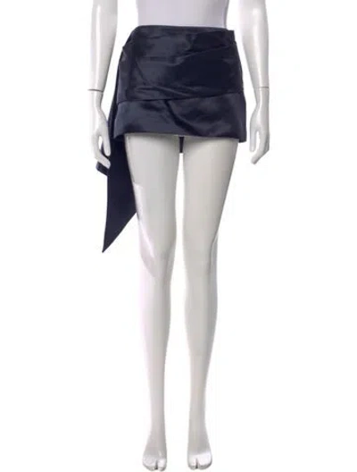 Pre-owned Alex Perry Pleated Accents Mini Skirt In Blue