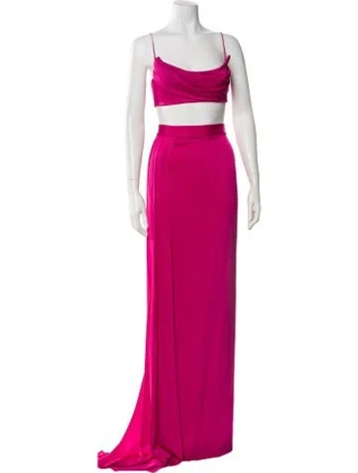 Pre-owned Alex Perry Pleated Accents Skirt Set W/ Tags In Pink