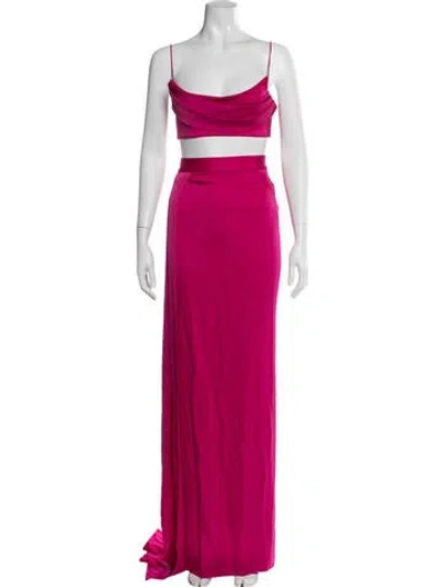 Pre-owned Alex Perry Pleated Accents Skirt Set W/ Tags In Pink