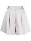 Alex Perry Pleated High-waisted Shorts In Grey