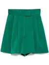Alex Perry Pleated Shorts In Green