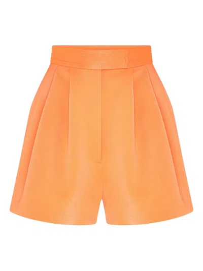 Alex Perry Pleated Shorts In Orange