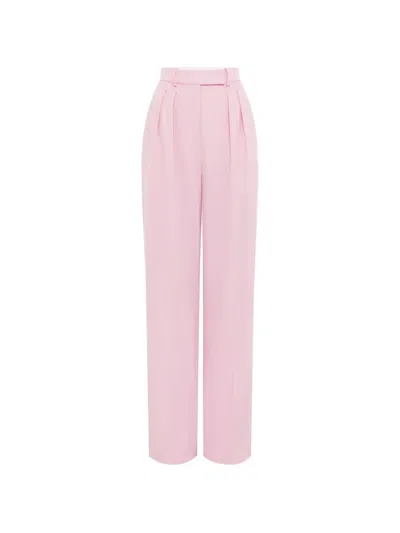 Alex Perry Tailored Virgin-wool Straight-leg Pants In Pink