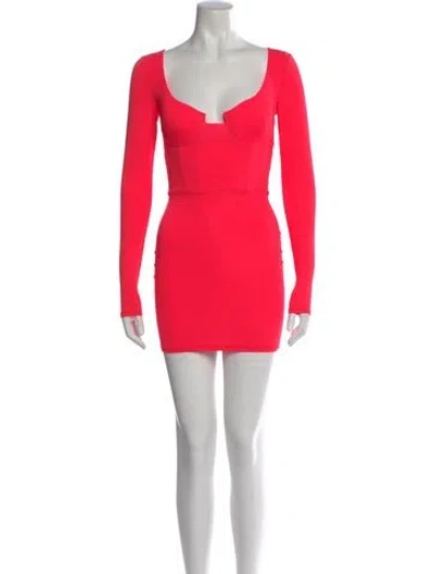 Pre-owned Alex Perry Plunge Neckline Mini Dress In Orange